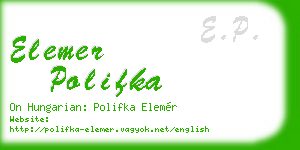 elemer polifka business card